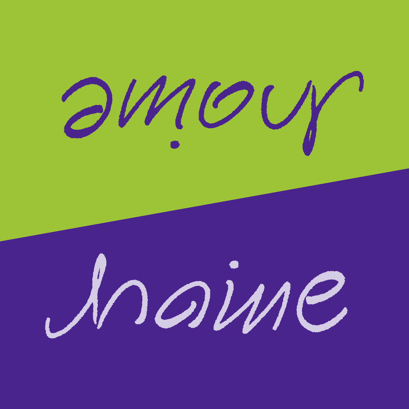 ambigramme amour haine couleur