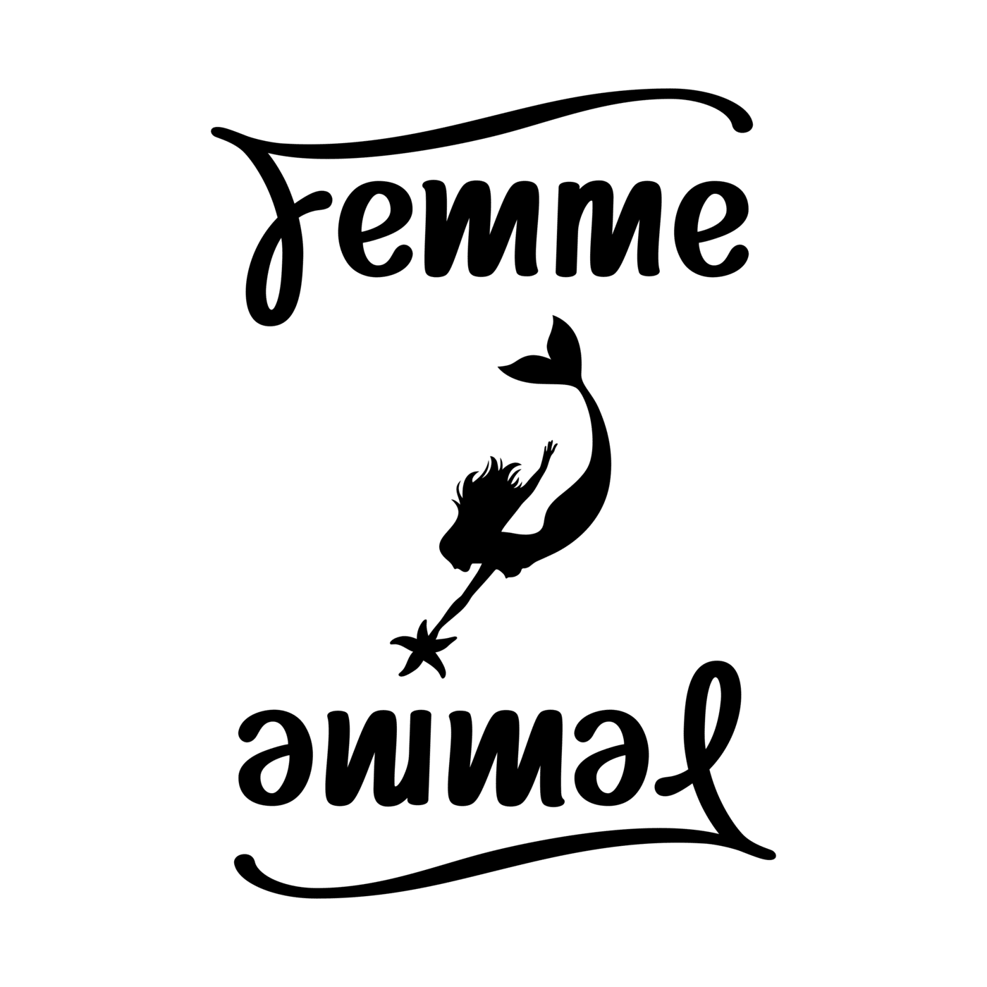 ambigramme Femme Animal sirene