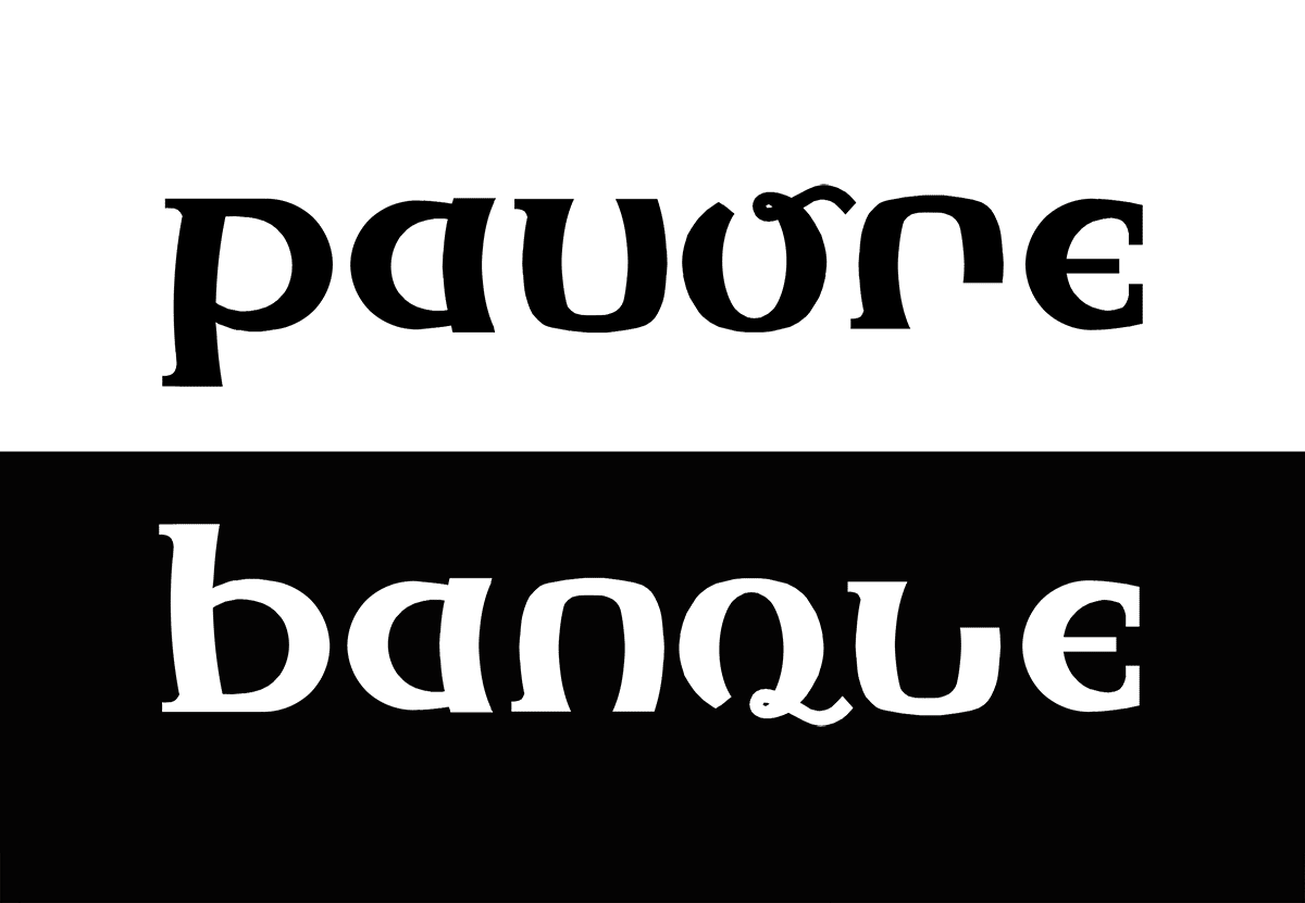 ambigramme Pauvre Banque
