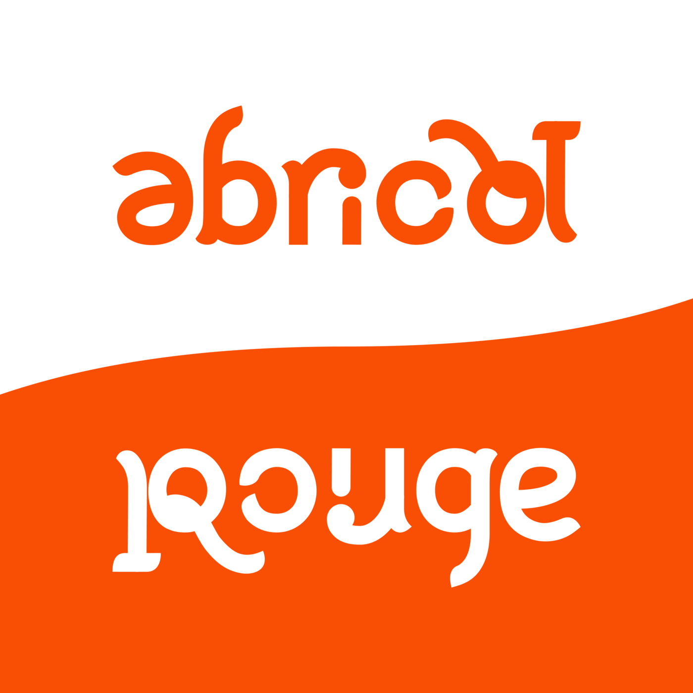 ambigramme Abricot rouge couleur