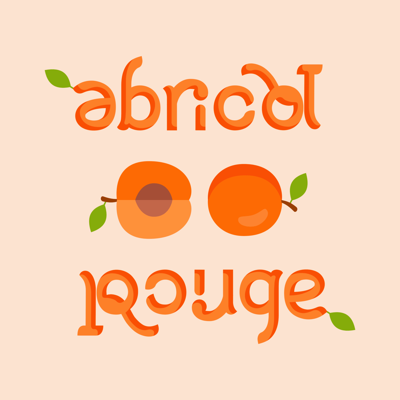 ambigramme abricot rouge fruit