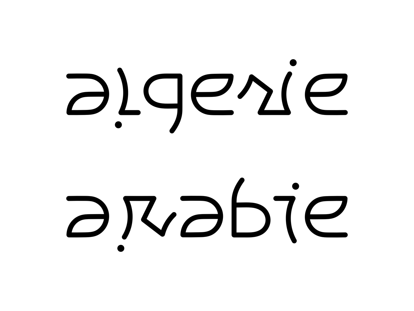 ambigramme Algerie Arabie