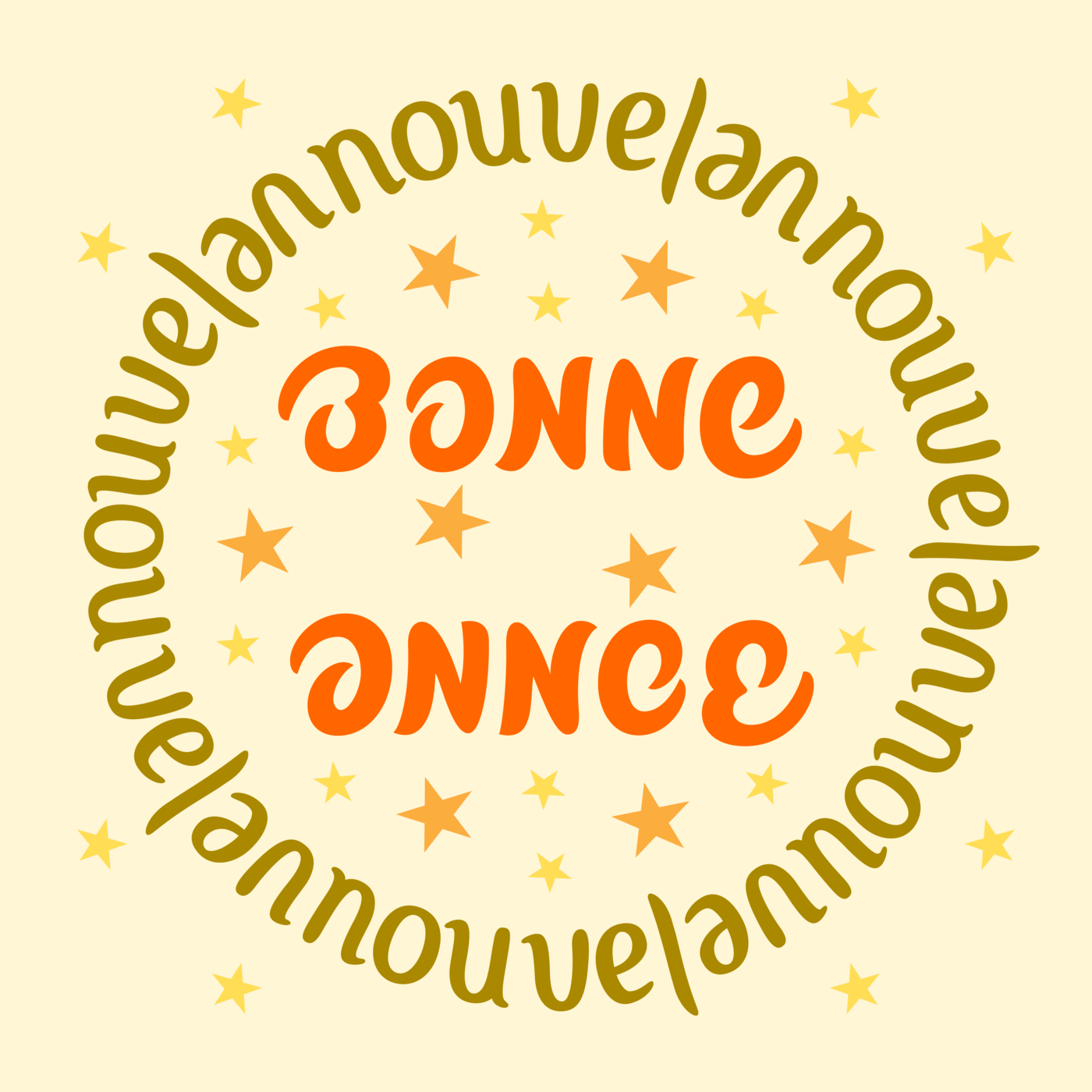 ambigramme Bonne annee, nouvel an