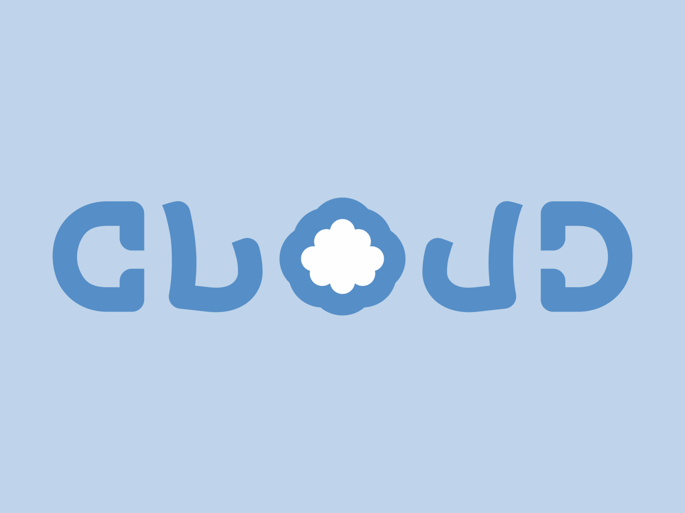 ambigram Cloud blue