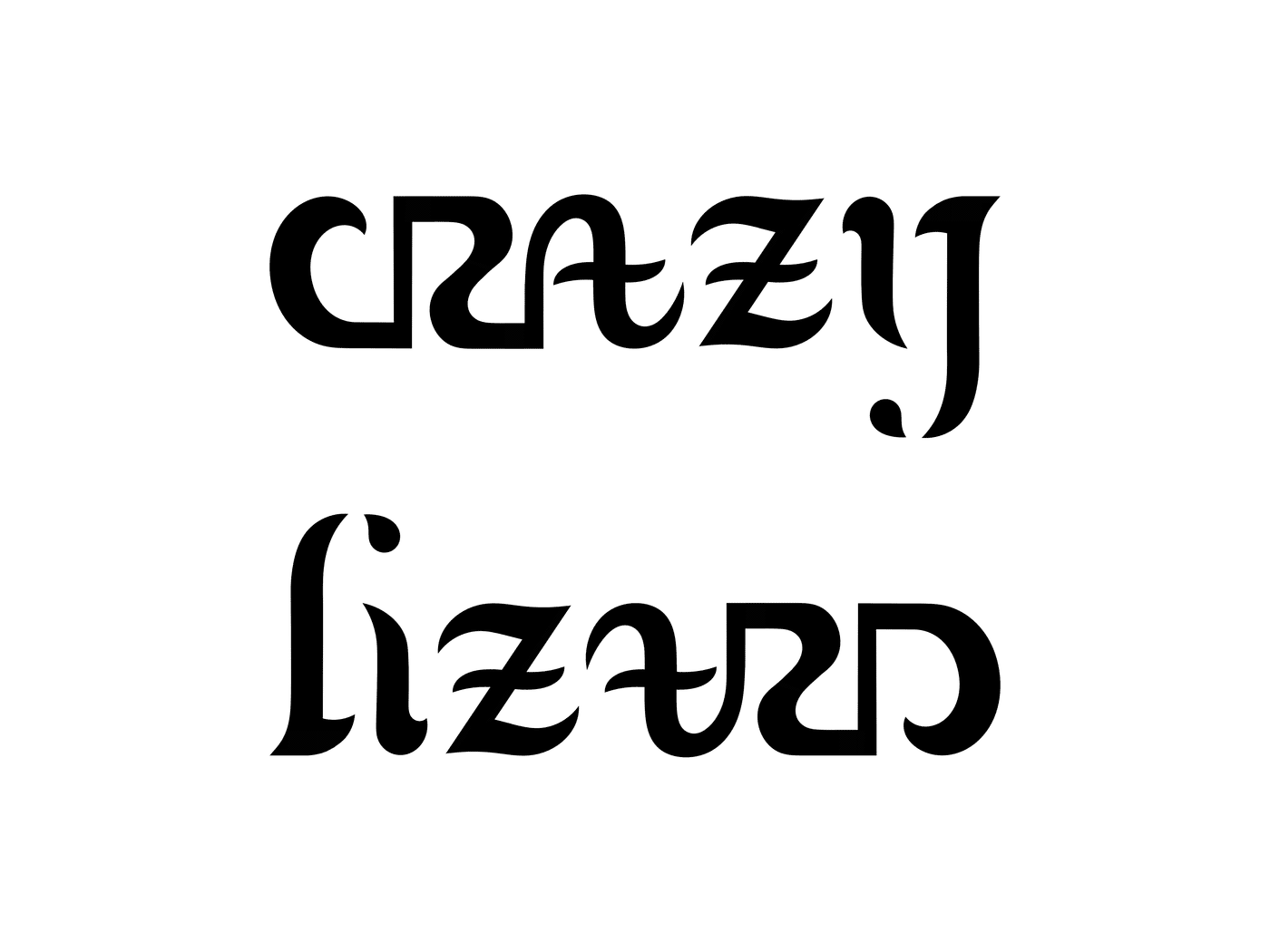 ambigram Crazy Lizard