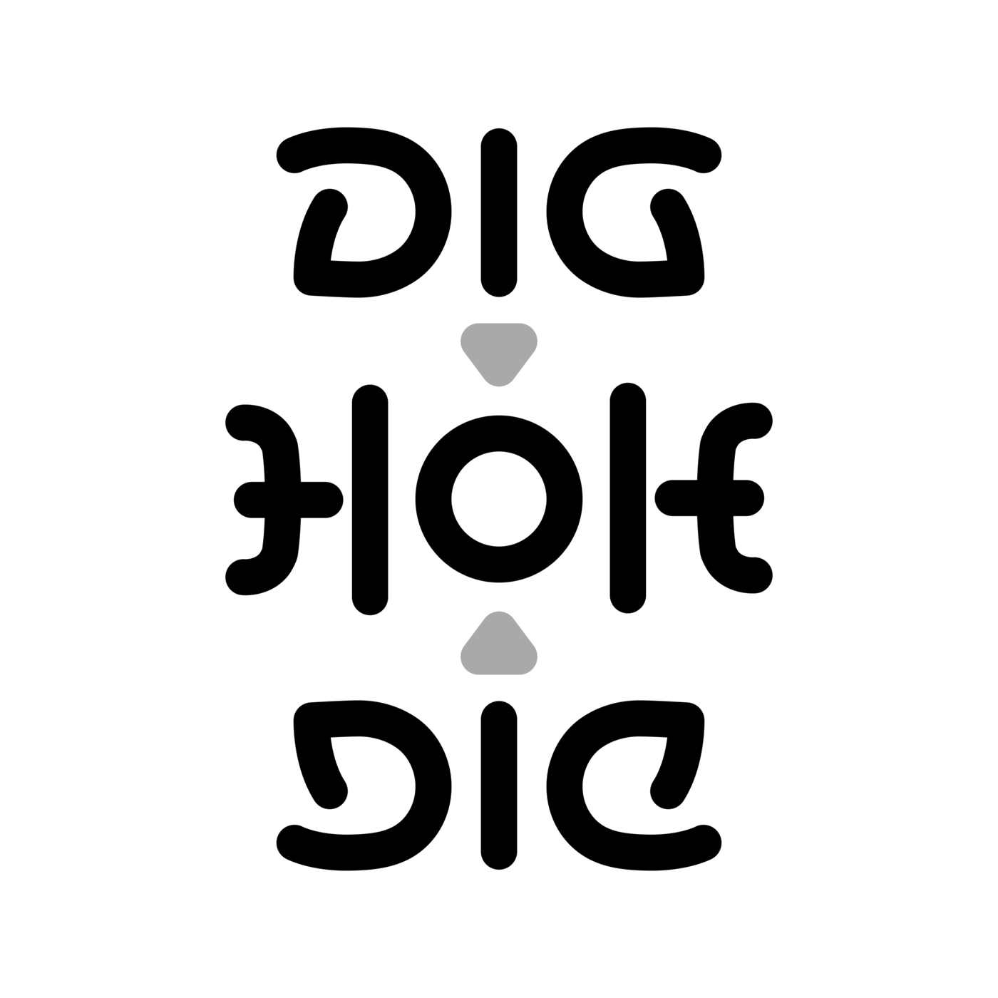 ambigram Dig hole Die