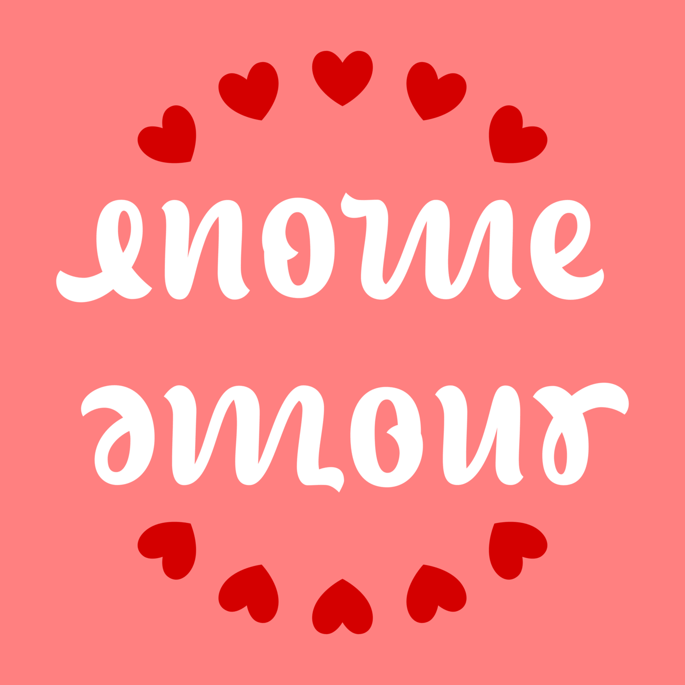 ambigramme enorme amour rouge