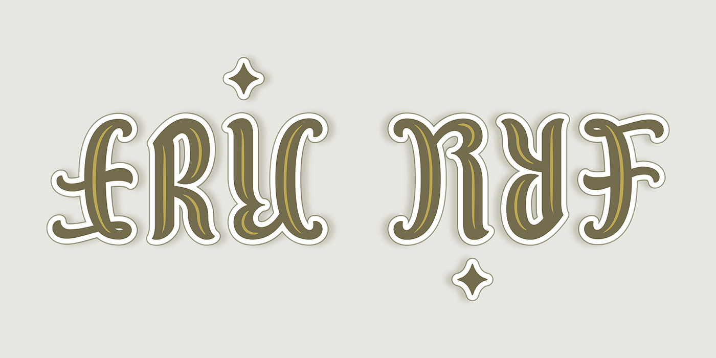 ambigram Eric Ryf in color