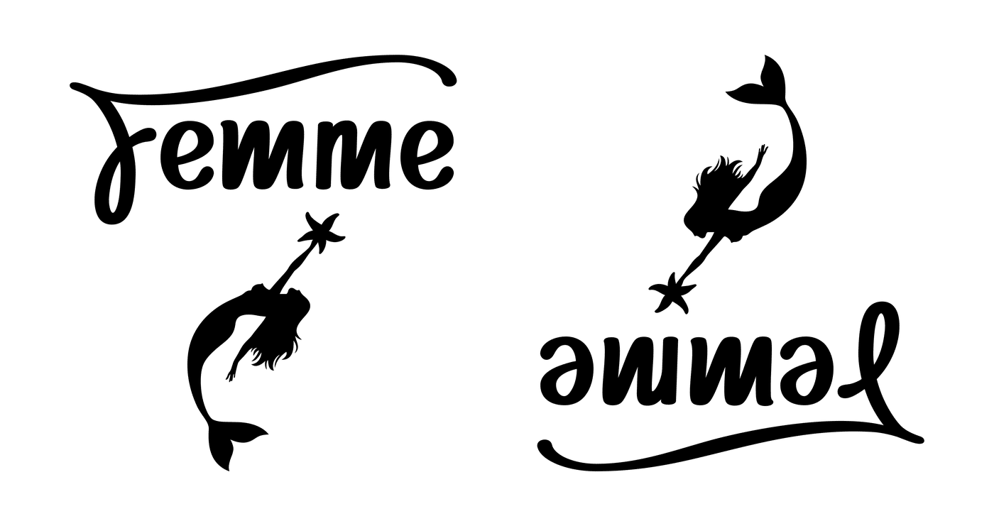 ambigramme Femme Animal sirene