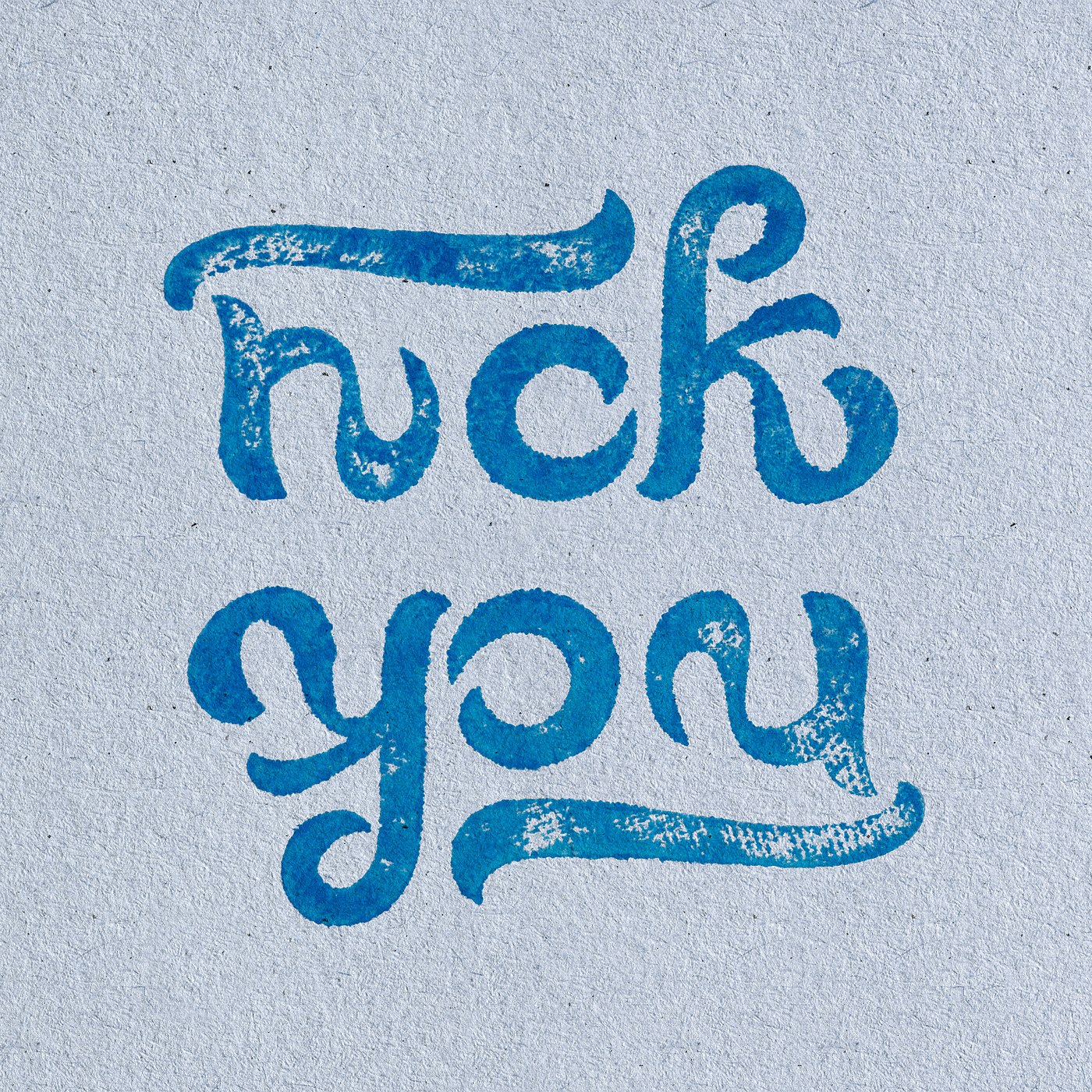 ambigram fuck you rubber stamp