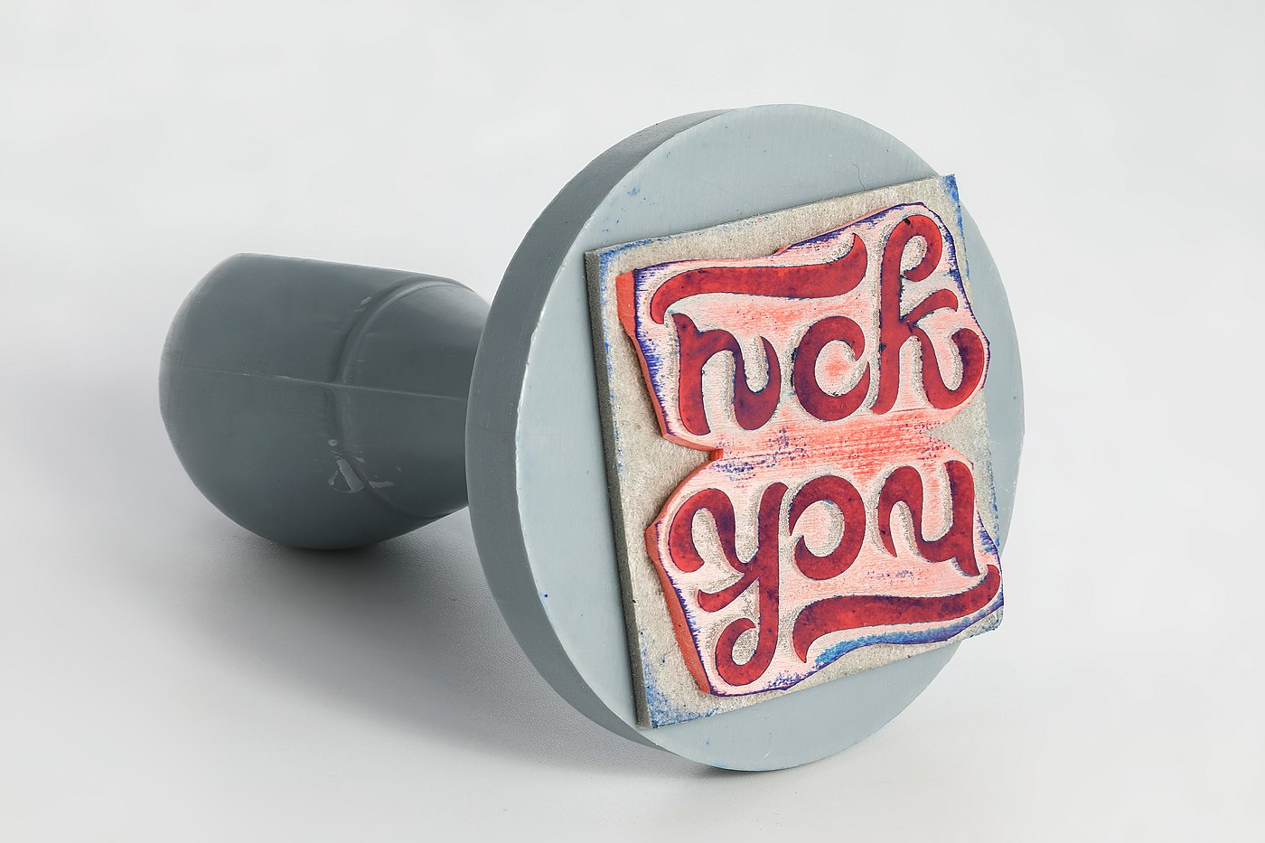ambigram fuck you rubber stamp