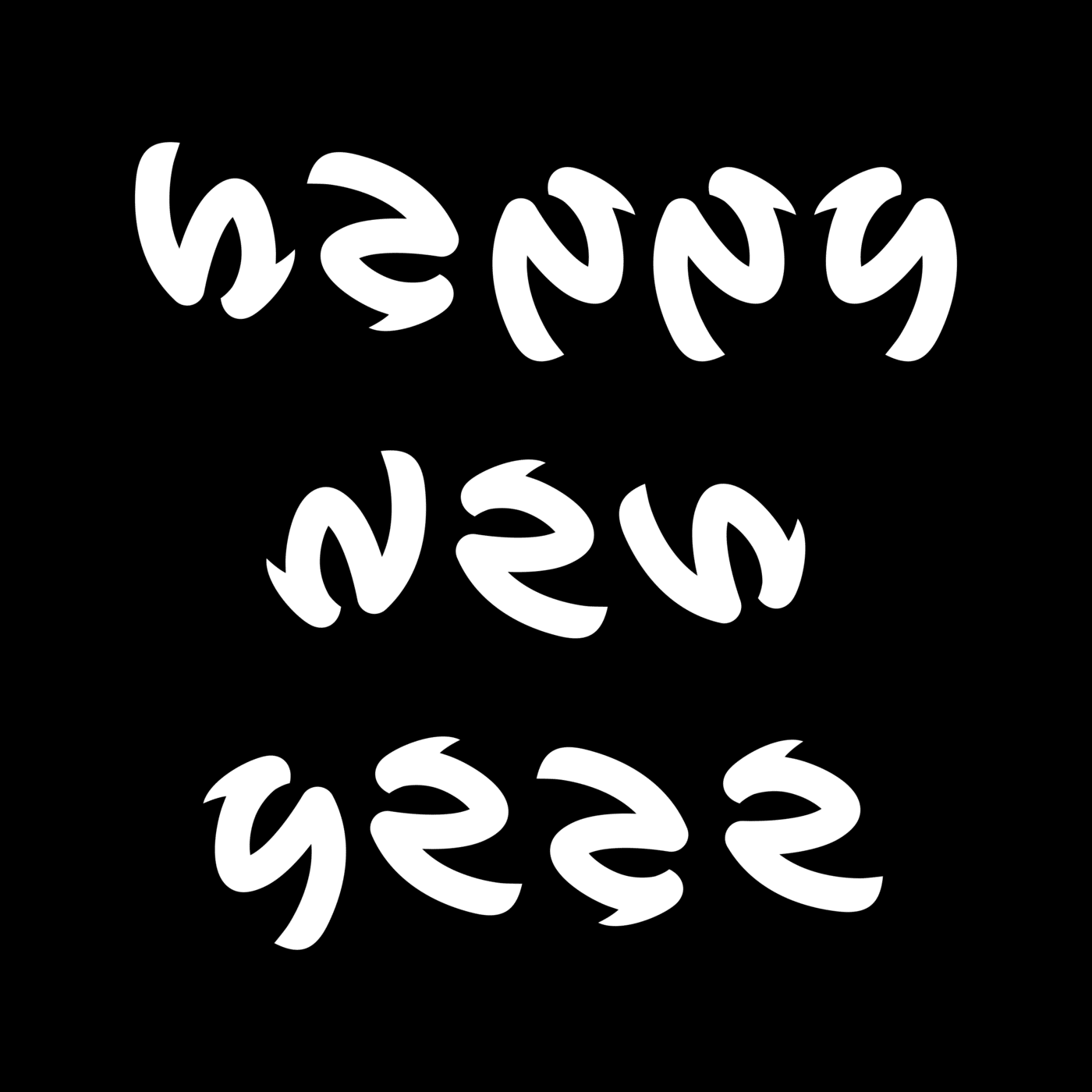ambigram spinonym Happy New Year