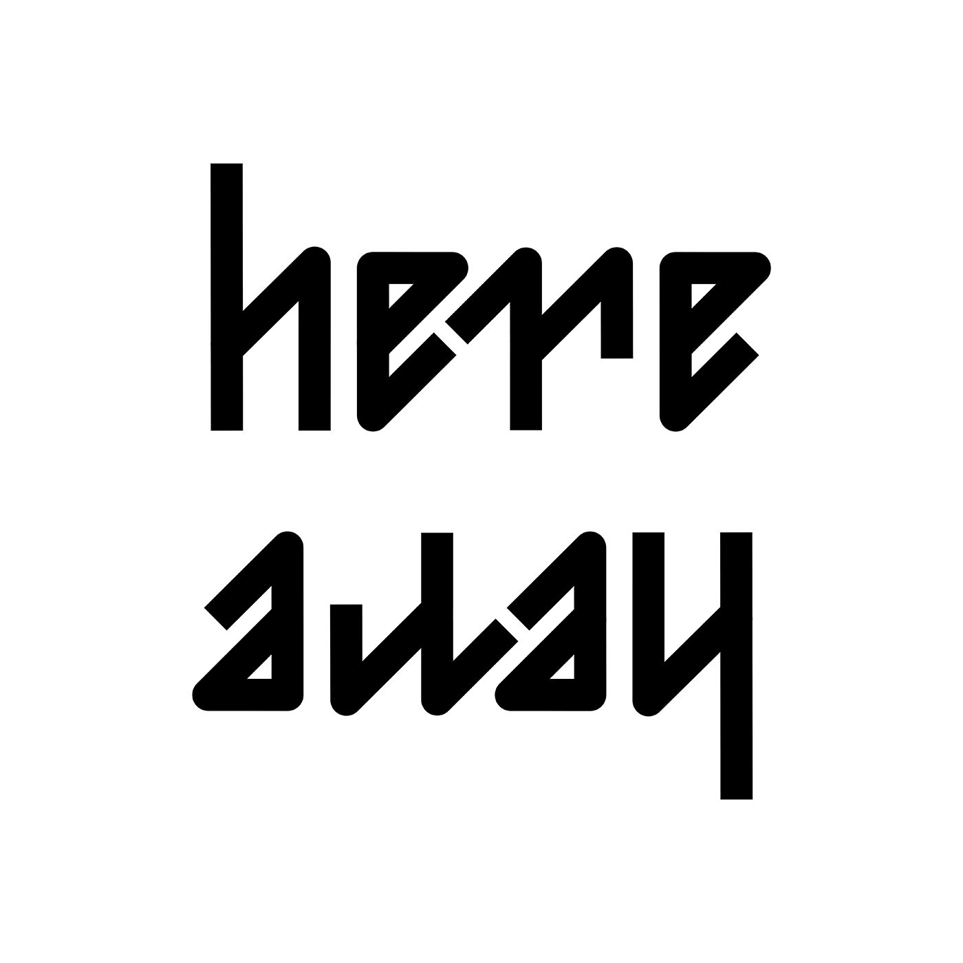 ambigram here away black