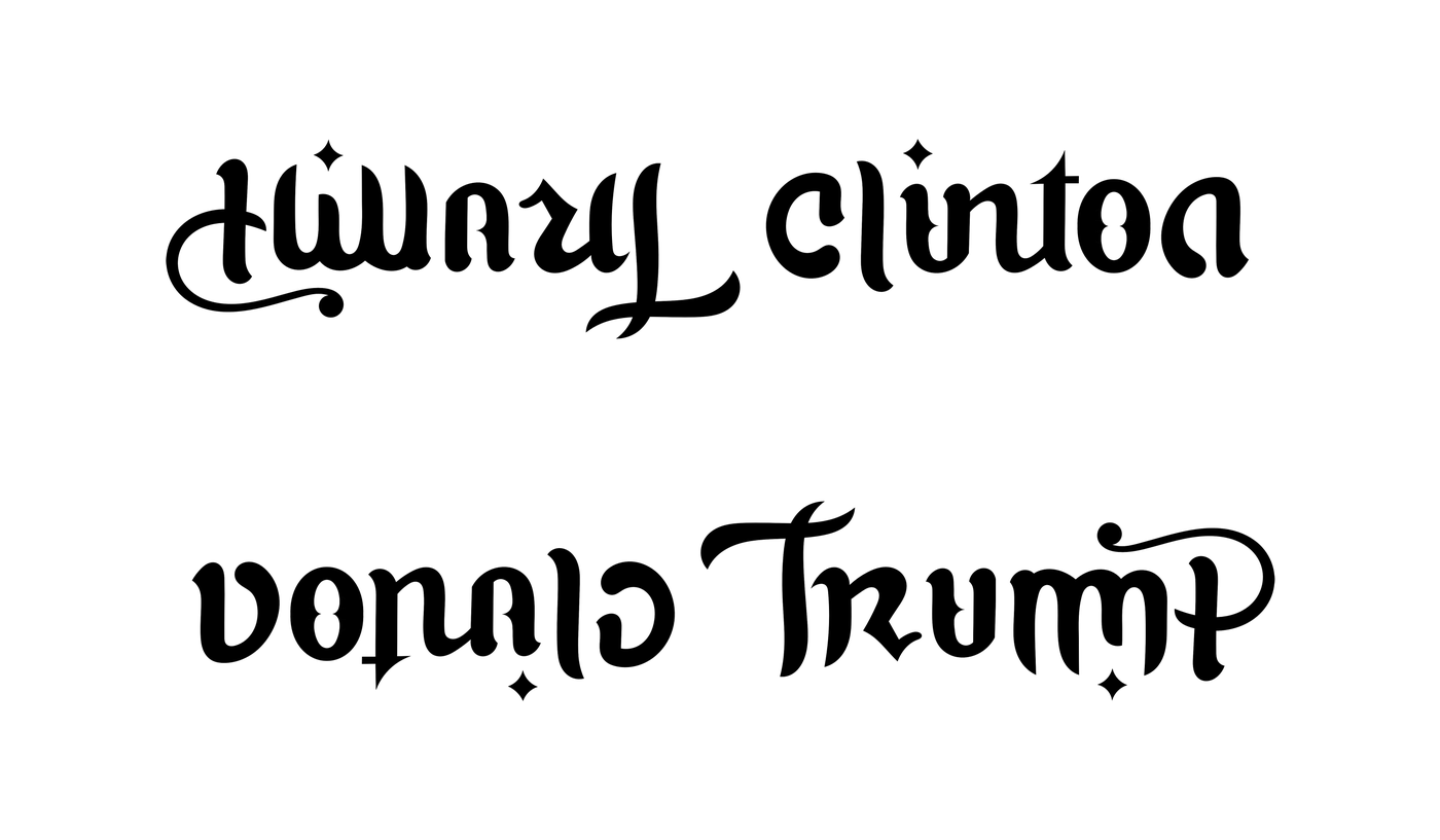 ambigram Hillary Clinton Donald Trump