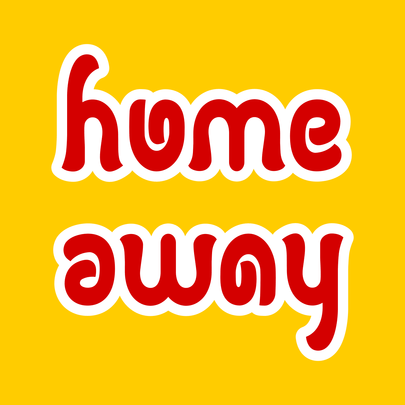 ambigram Home Away yellow red