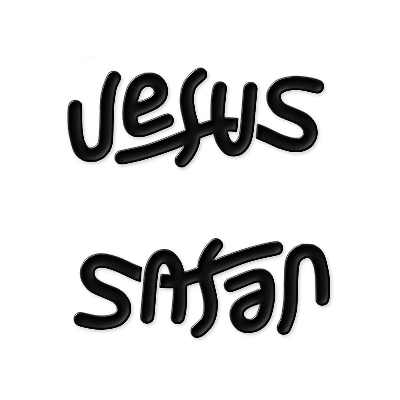 ambigram Jesus Satan