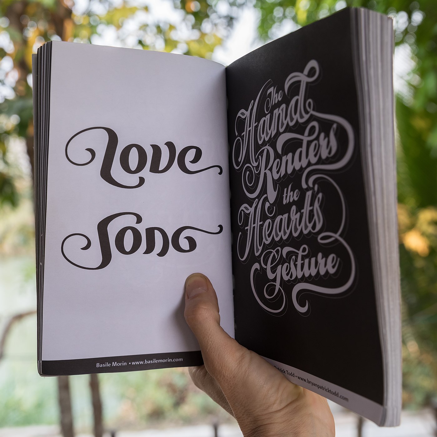 ambigram love song book
