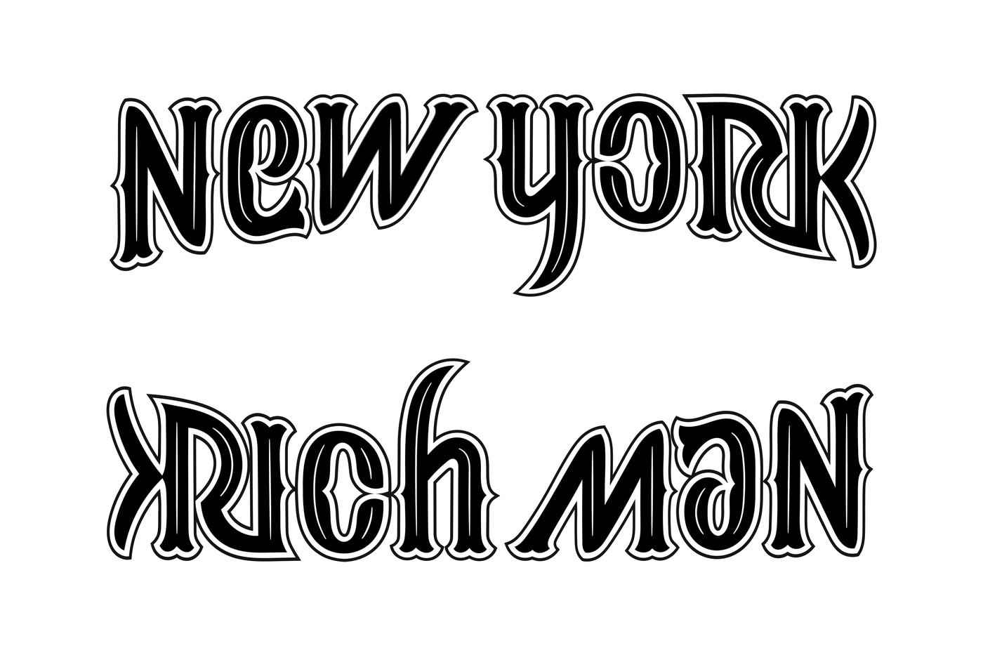 ambigram New York Rich Man