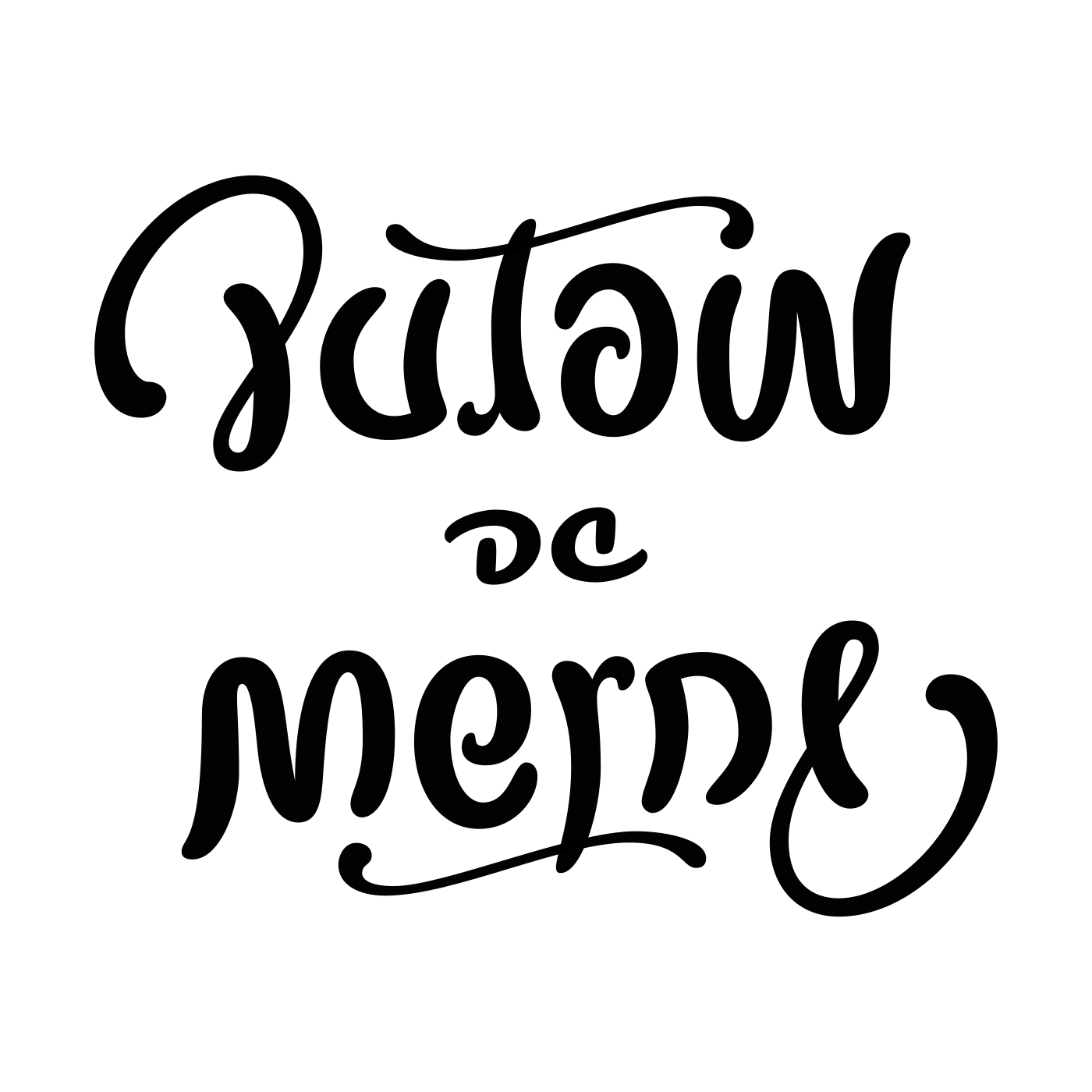 ambigramme putain de merde noir