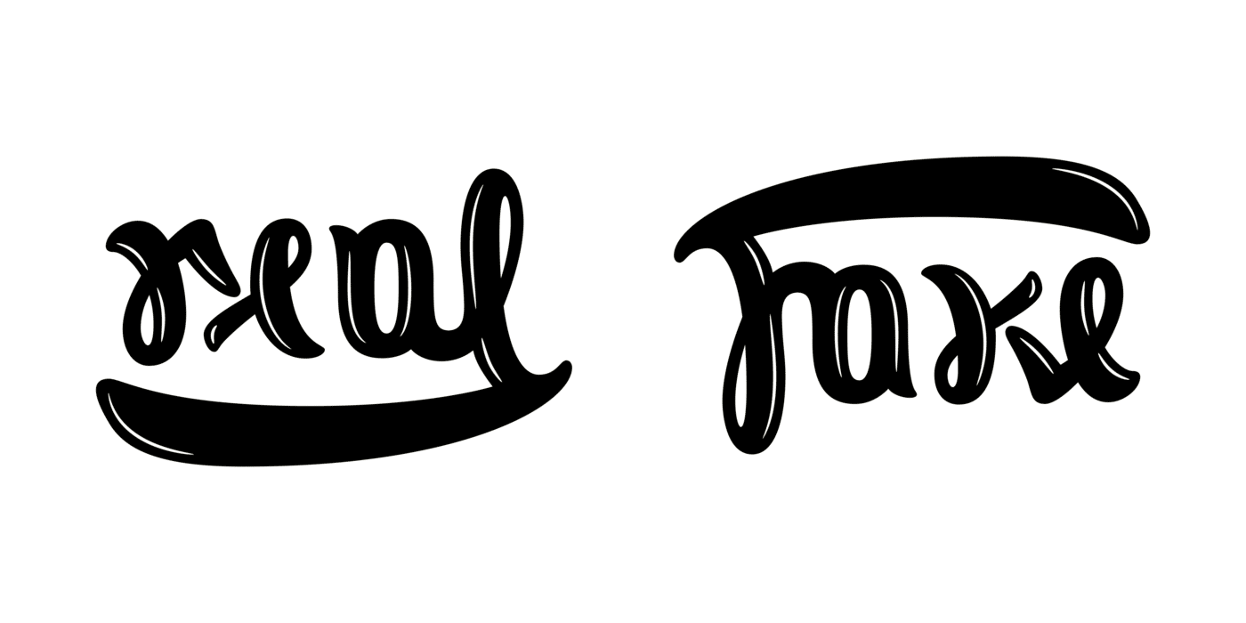 ambigram Real / Fake black
