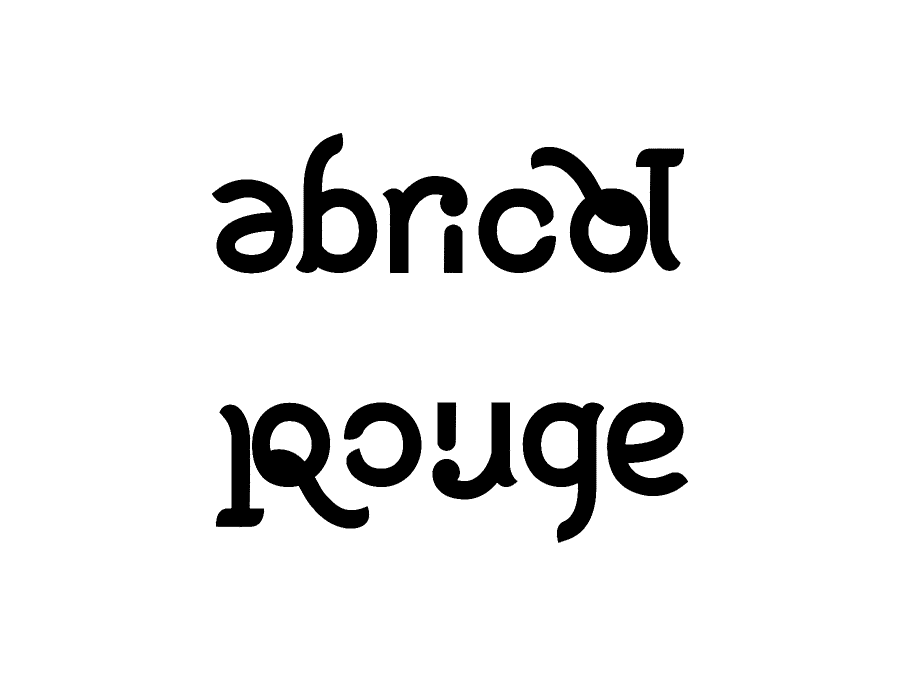 ambigramme Abricot rouge