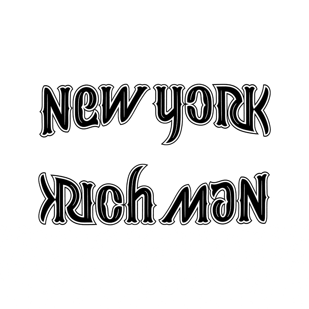 ambigram New york rich man