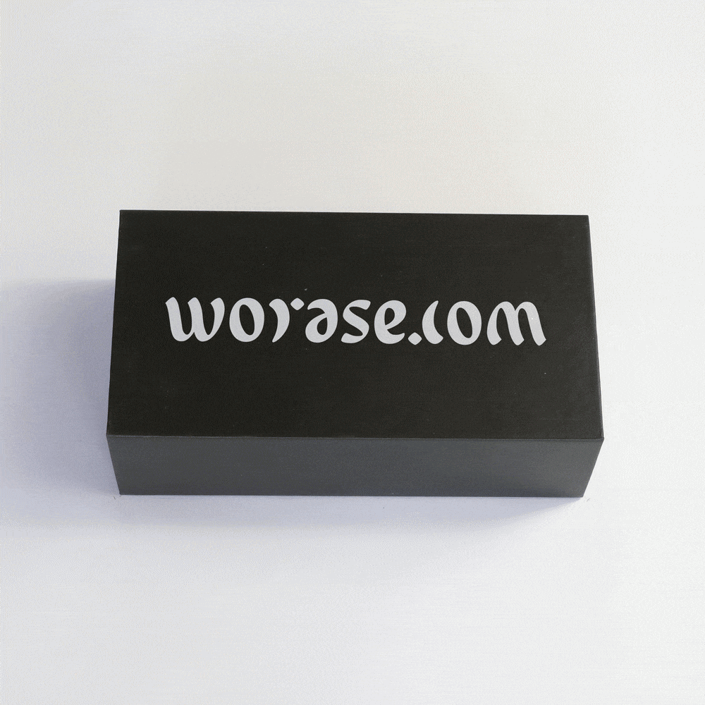ambigram worase.com box packaging
