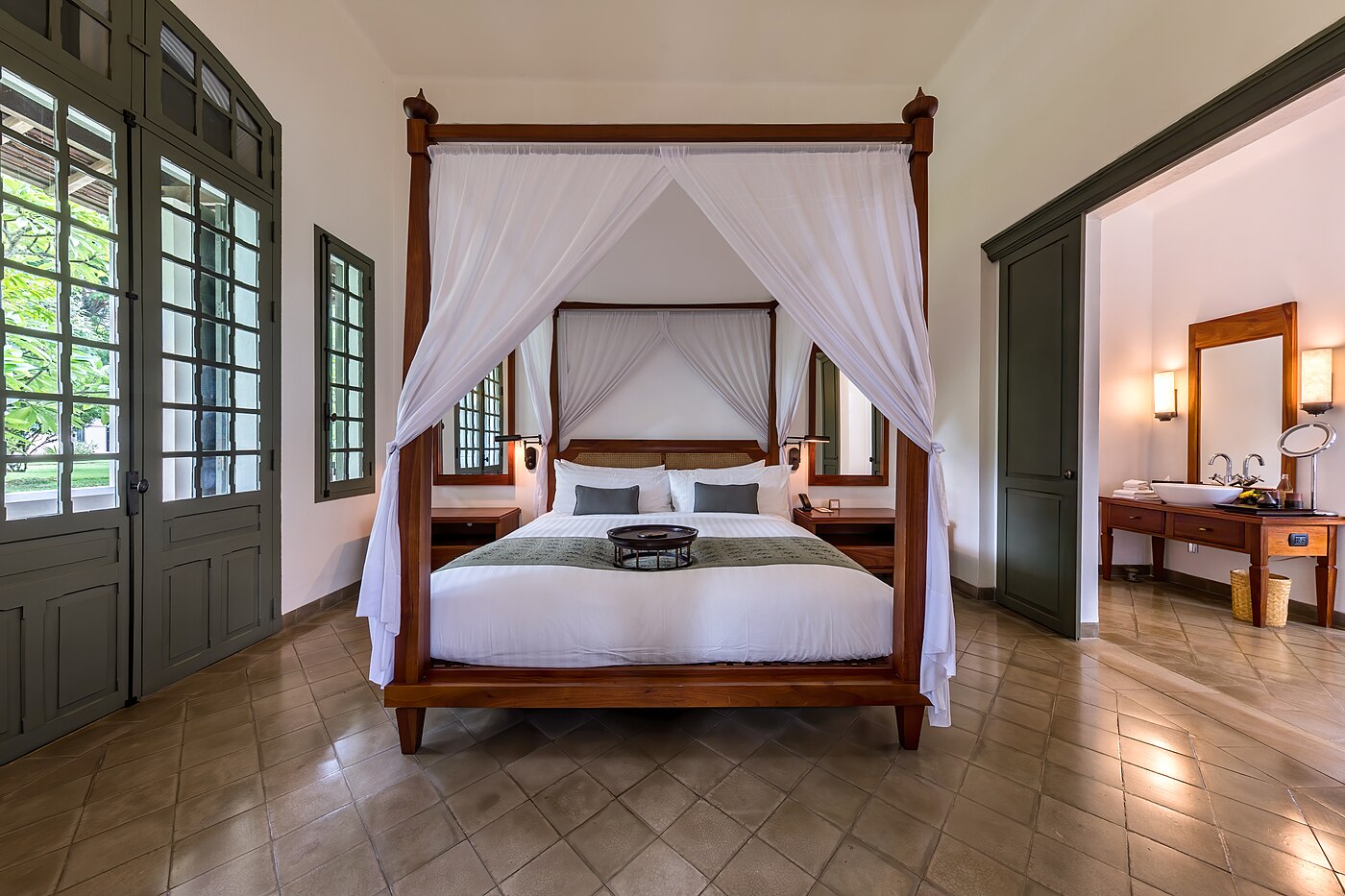 Canopy bed of Khan Pool Suite in Amantaka luxury Resort & Hotel in Luang Prabang Laos