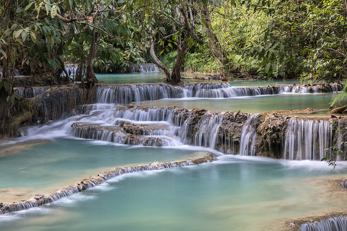 Kuang Si Falls and its emerald water pools