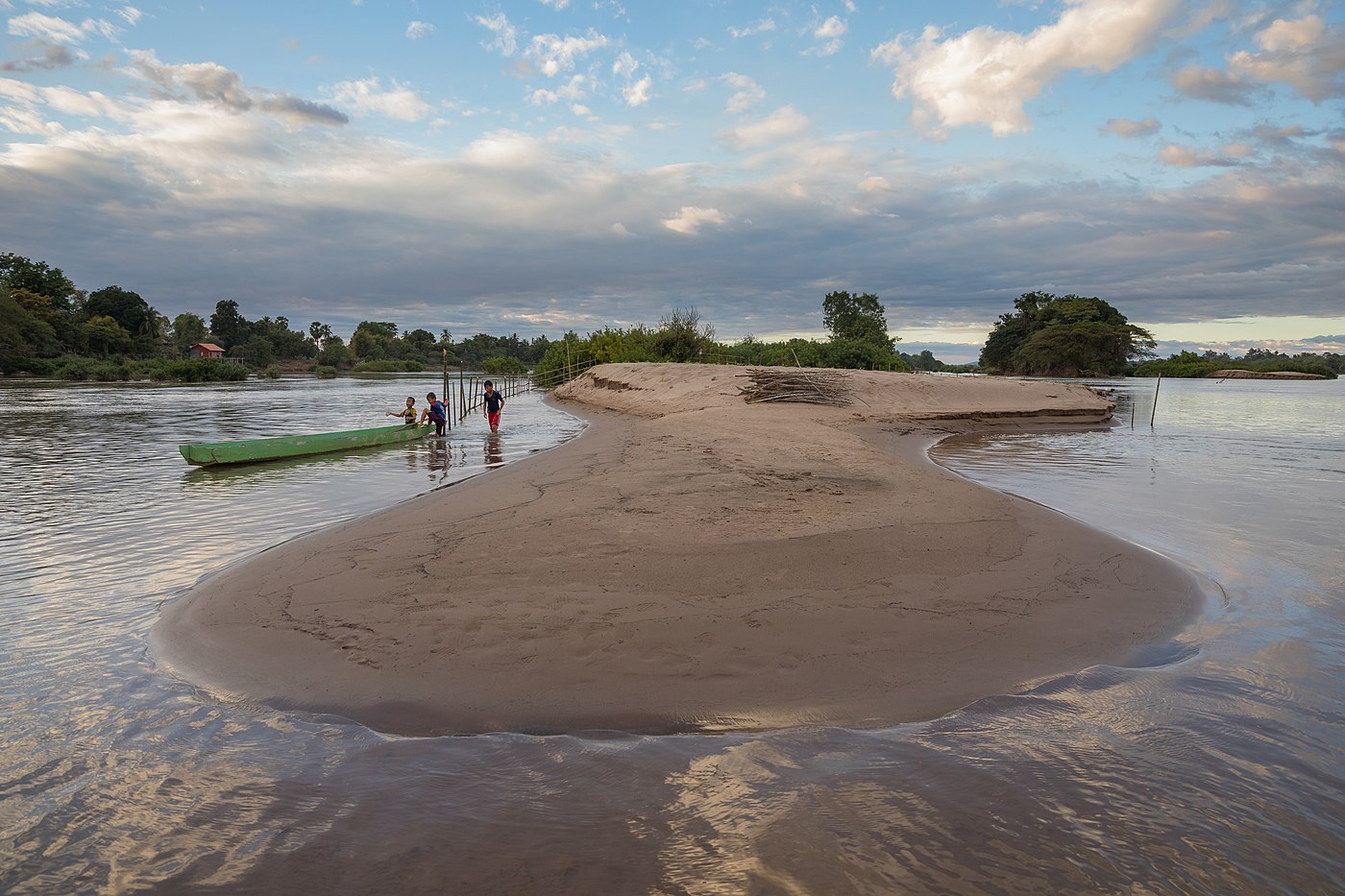 Mekong beach near the island of Don Loppadi, in Si Phan Don