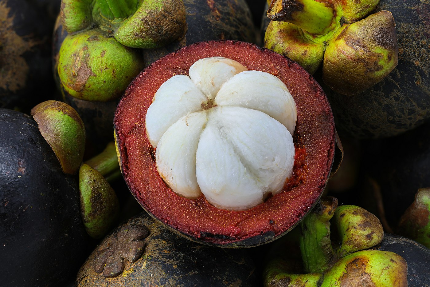 Mangoustan, fruit sucré, juteux et acidulé, du mangoustaier